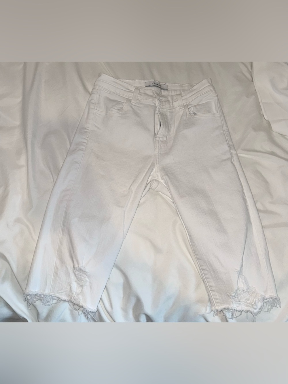 J Brand White Distressed Cropped Jeans Women’s Size 25